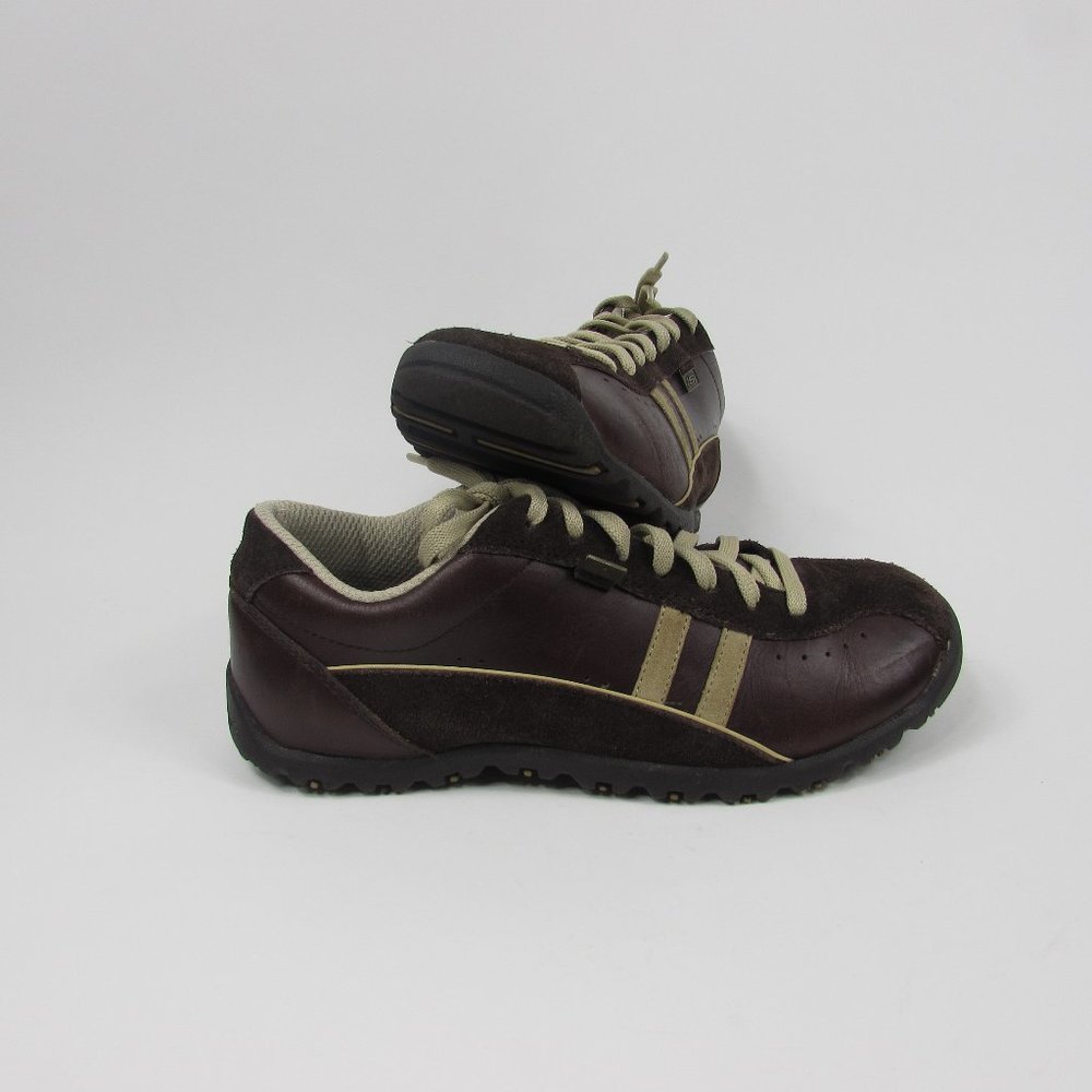 Skechers Brown Leather Sneakers Casual Shoes #SN 45410 Men Sz8.5